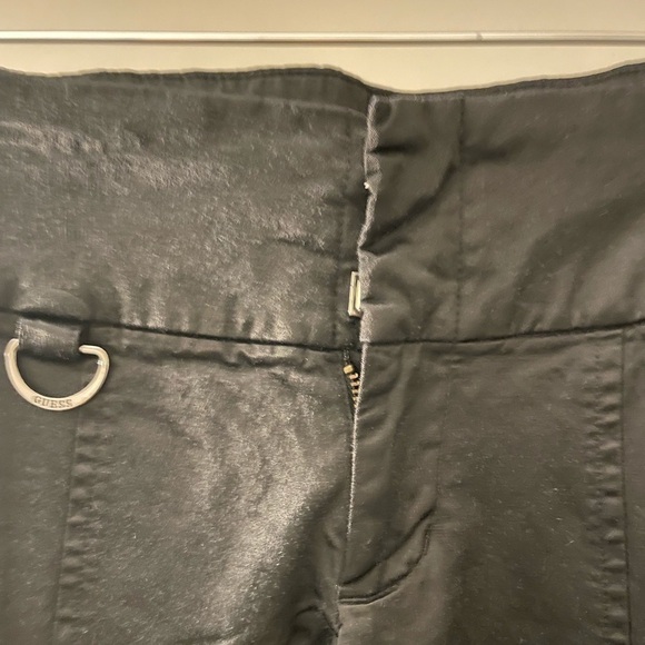 GUESS Black shiny Flared vintage low rise pants size 27 - Picture 7 of 16